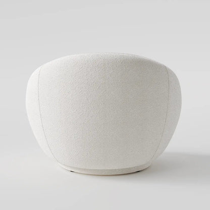 The Orbital Lounge: Sculptural Marshmallow Swivel Chair in Ivory Texture