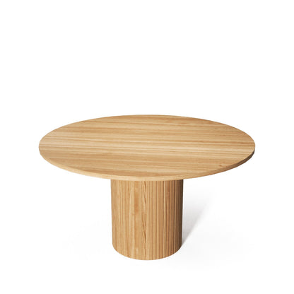 Modern Architectural Cafe Table with Vertical Fluted Column Support