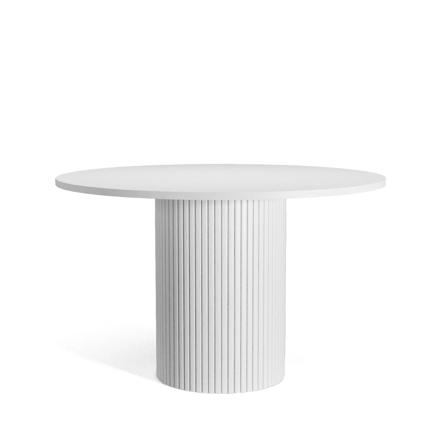 Modern Architectural Cafe Table with Vertical Fluted Column Support