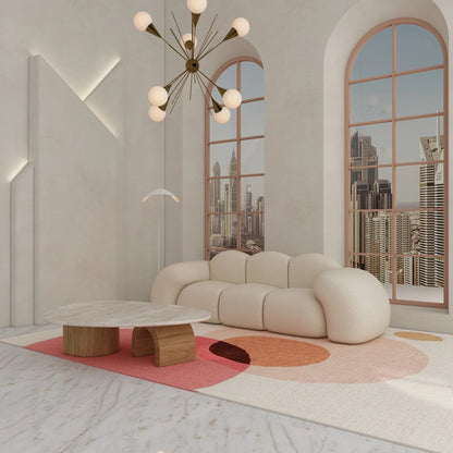 Oversized Modular Sofa and Black Center Table Collection