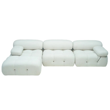 Modern Leather Sectional Sofa Set with Chaise