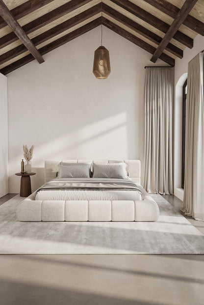 Artisan Honey-Velvet Block-Platform Bed