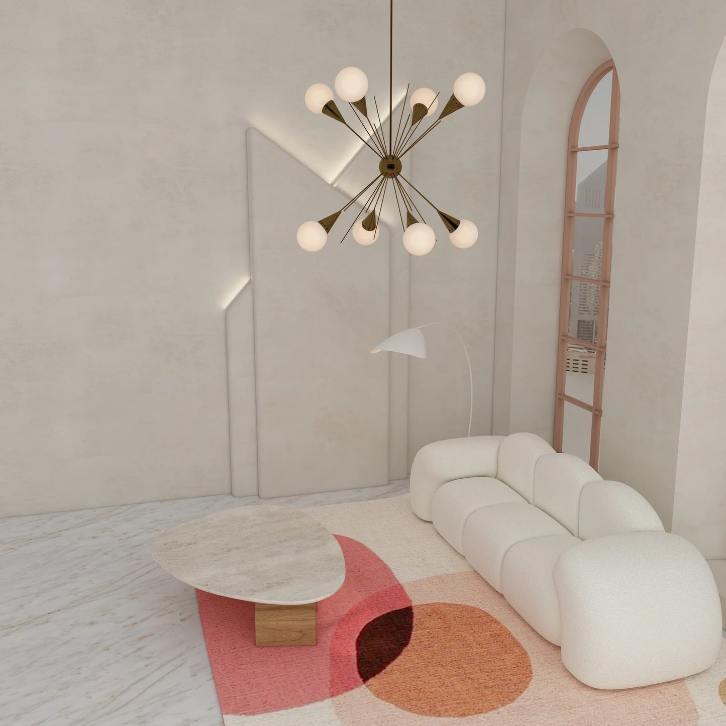 Oversized Modular Sofa and Black Center Table Collection