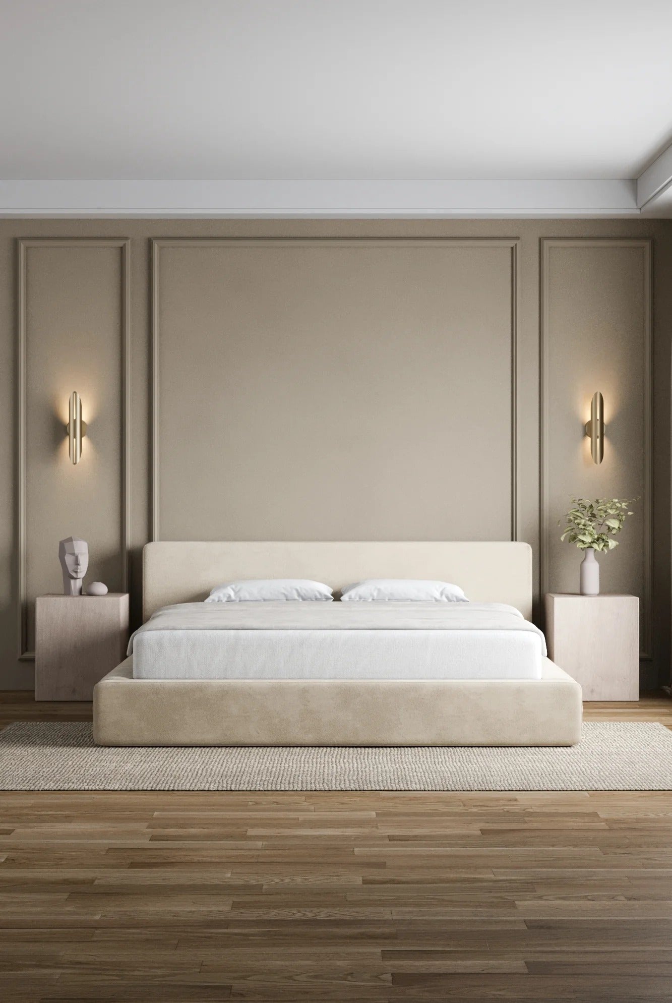 Artisan Pleated Sandstone Grand Bed