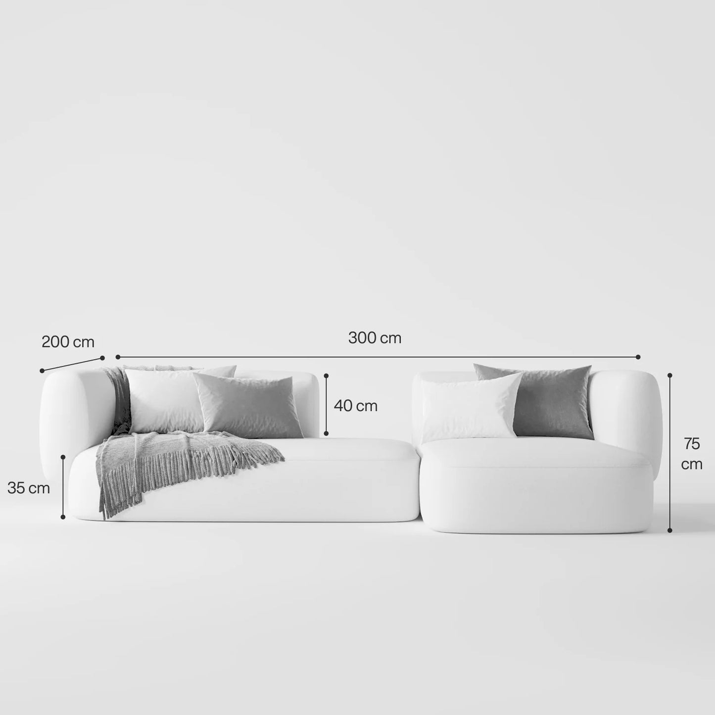 Luxury Low-Profile Modular Block Sofa