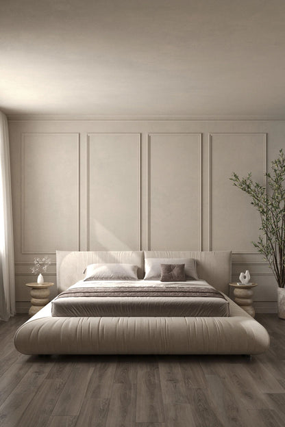 Artisan Pleated Sandstone Grand Bed