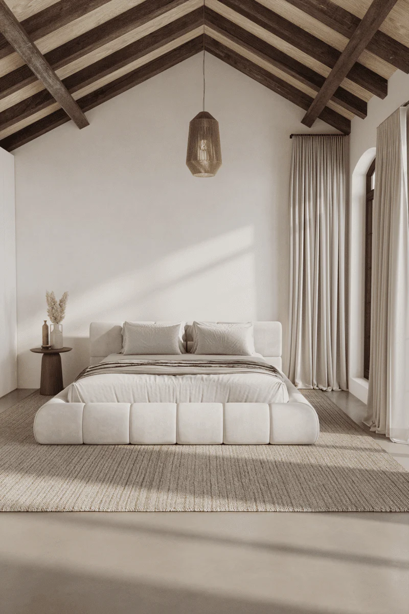 Artisan Honey-Velvet Block-Platform Bed