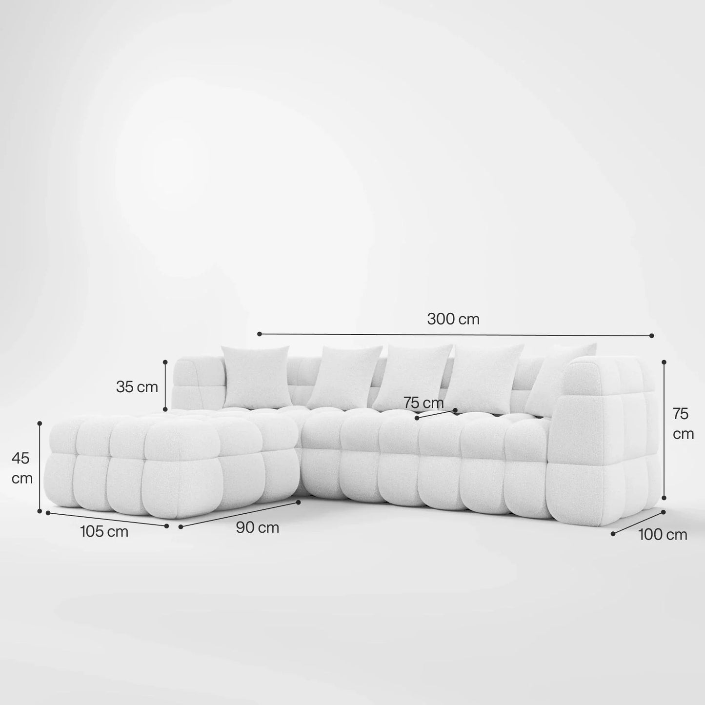 Deep Seating Fabric Sofa and Corner Unit Set