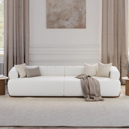 Chic White Oversized Floor Sofa