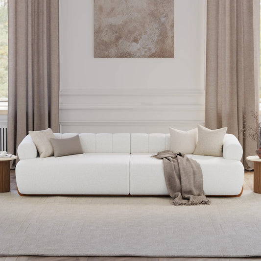 Chic White Oversized Floor Sofa