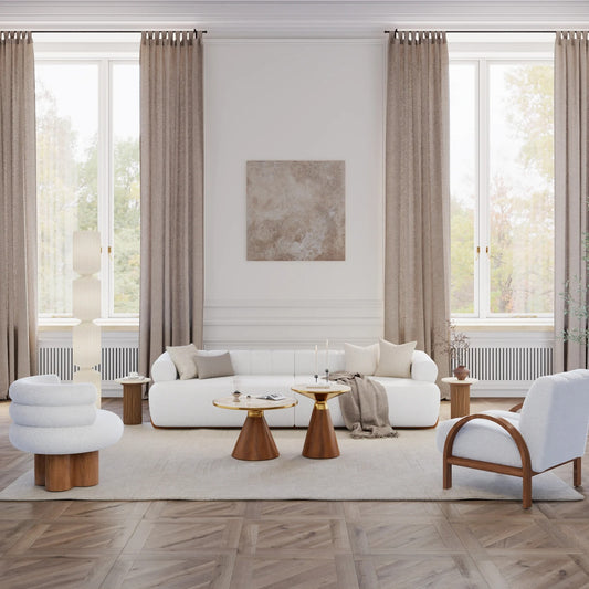 Chic White Oversized Floor Sofa