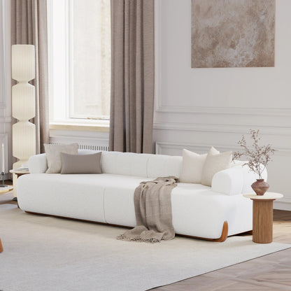 Chic White Oversized Floor Sofa