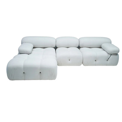 Modern Leather Sectional Sofa Set with Chaise