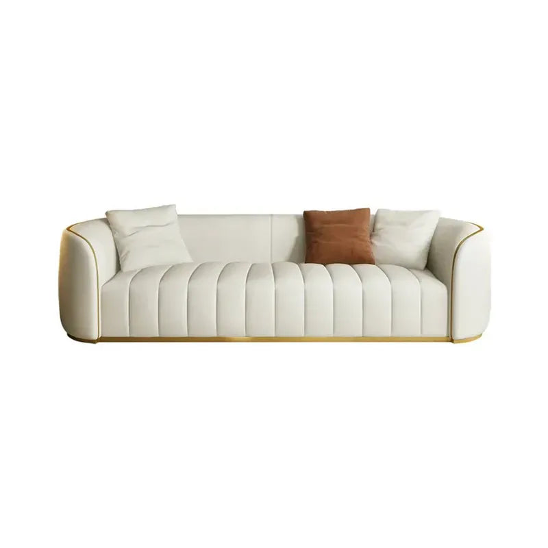 Contour Line Gold-Accent Velvet Sofa