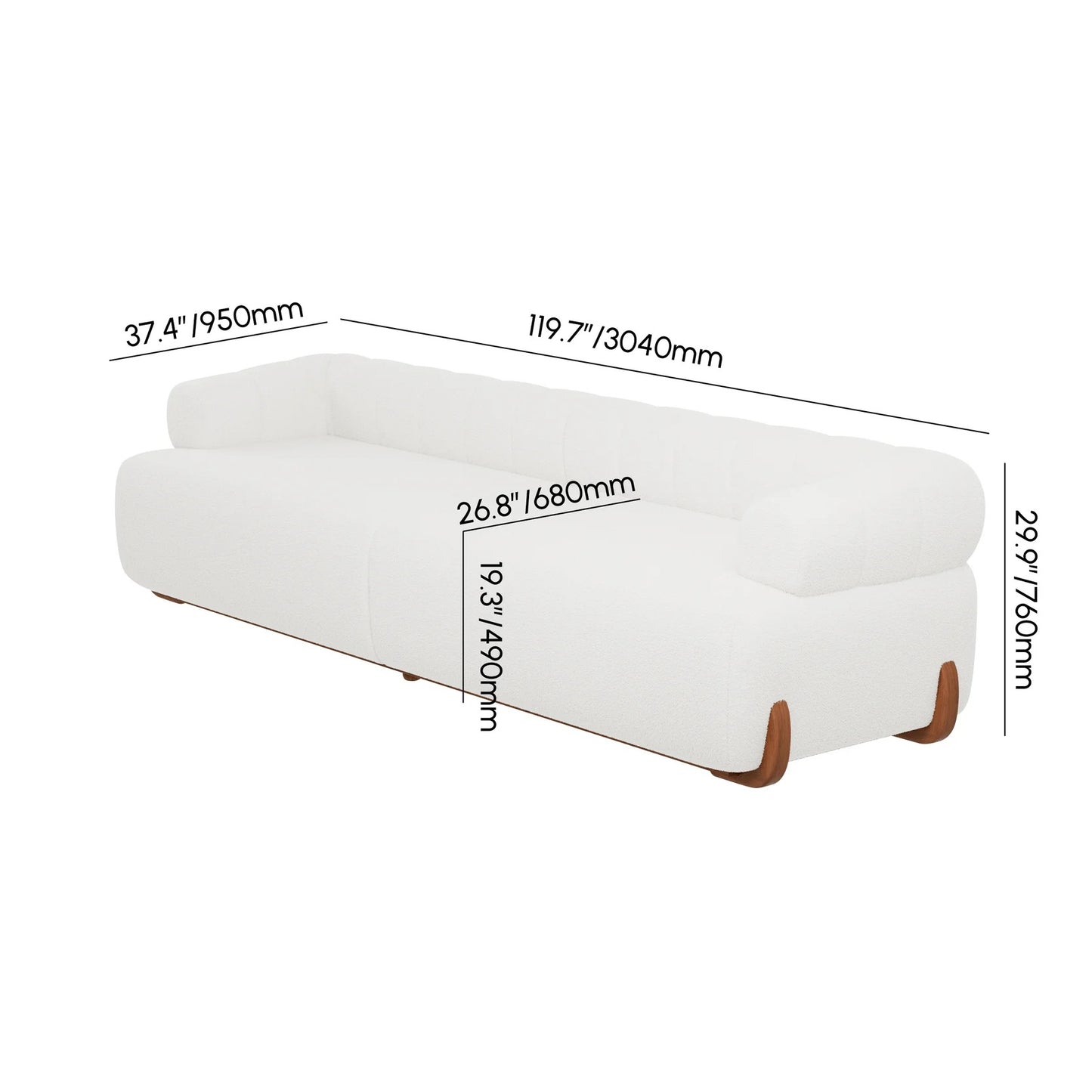 Chic White Oversized Floor Sofa