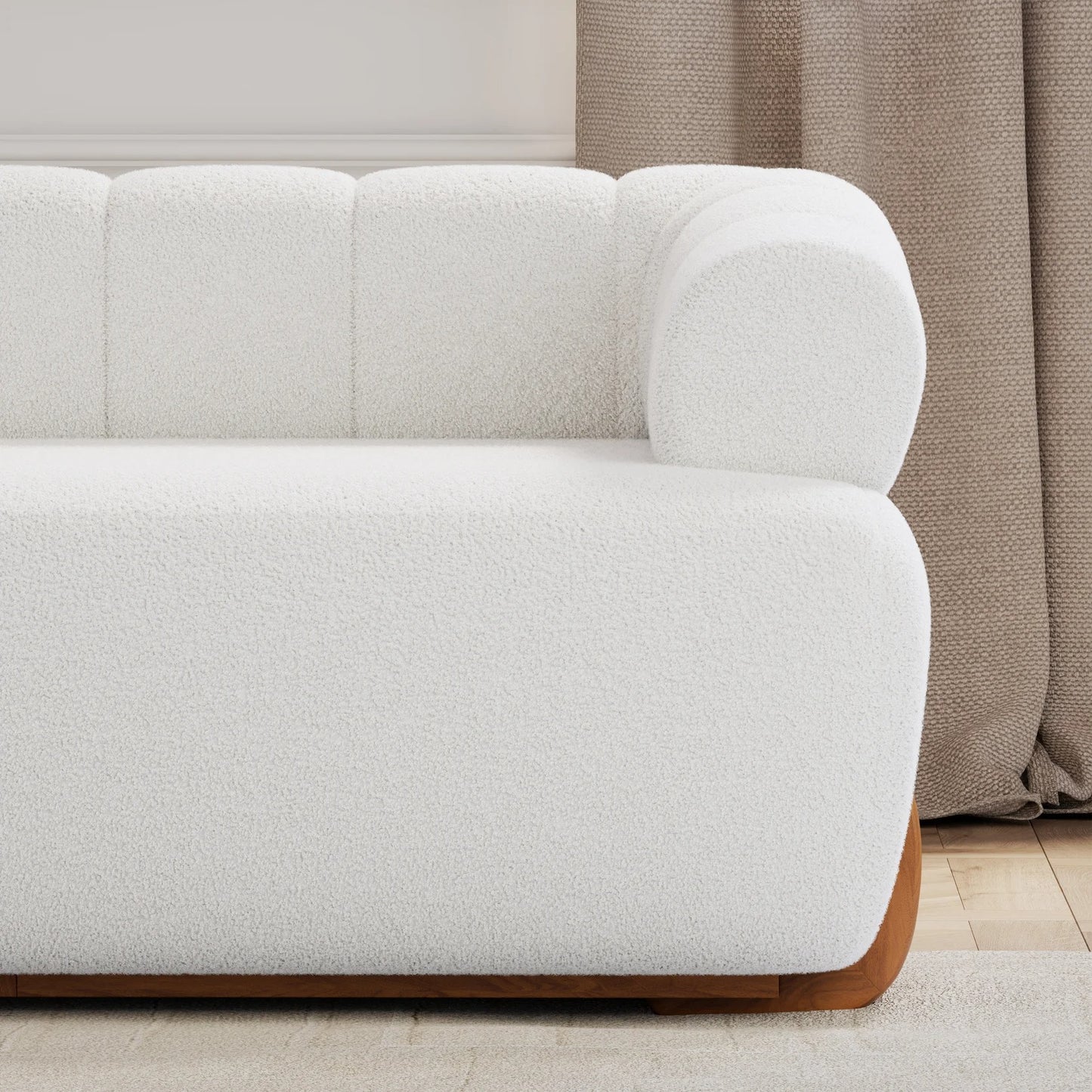 Chic White Oversized Floor Sofa