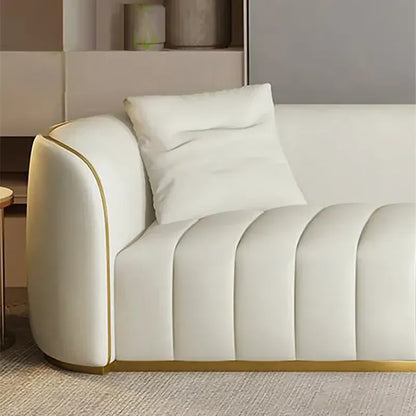 Contour Line Gold-Accent Velvet Sofa