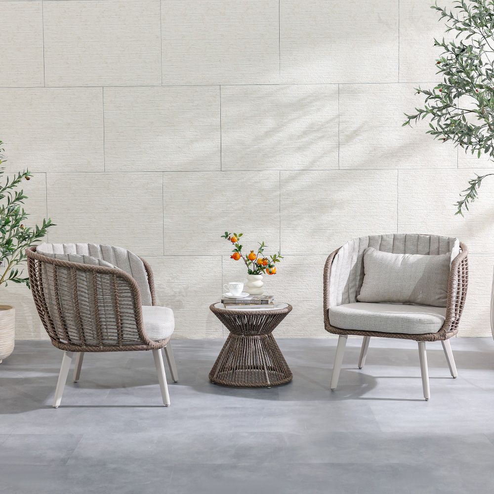 Stylish All Weather Woven Seating Set for Compact Modern Balconies