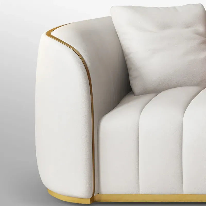 Contour Line Gold-Accent Velvet Sofa