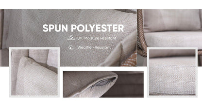 Stylish All Weather Woven Seating Set for Compact Modern Balconies