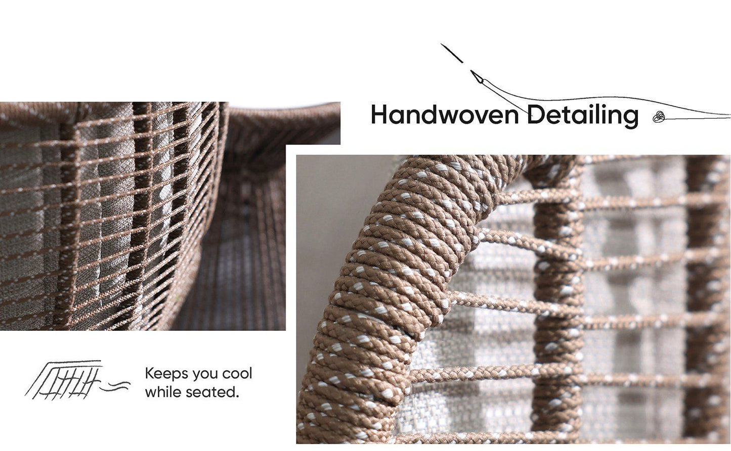 Stylish All Weather Woven Seating Set for Compact Modern Balconies