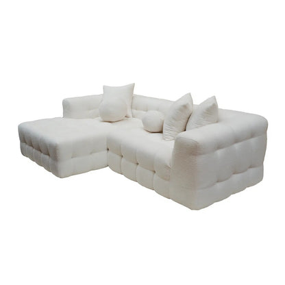 Modern Leather Sectional Sofa Set with Chaise