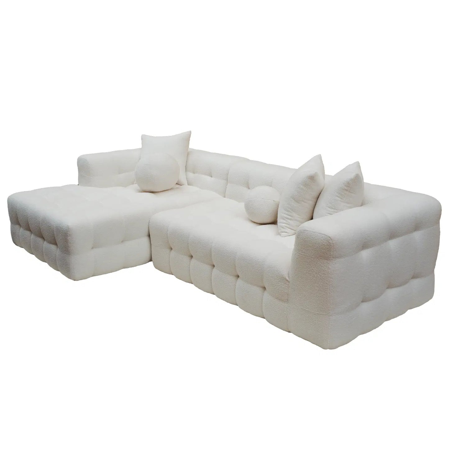 Modern Leather Sectional Sofa Set with Chaise
