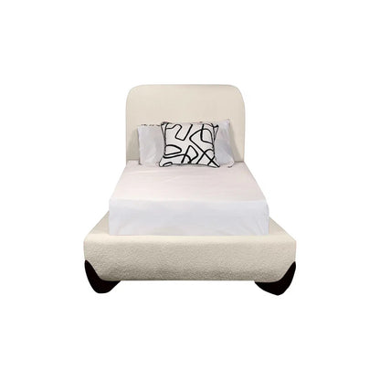Modern Rounded Single Bouclé Bed