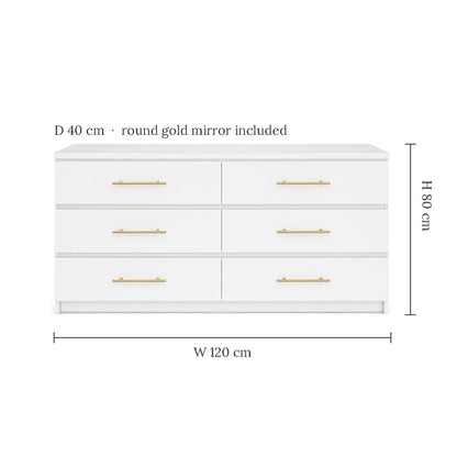 Isla dresser dimensions W 120 x D 40 x H 80 cm