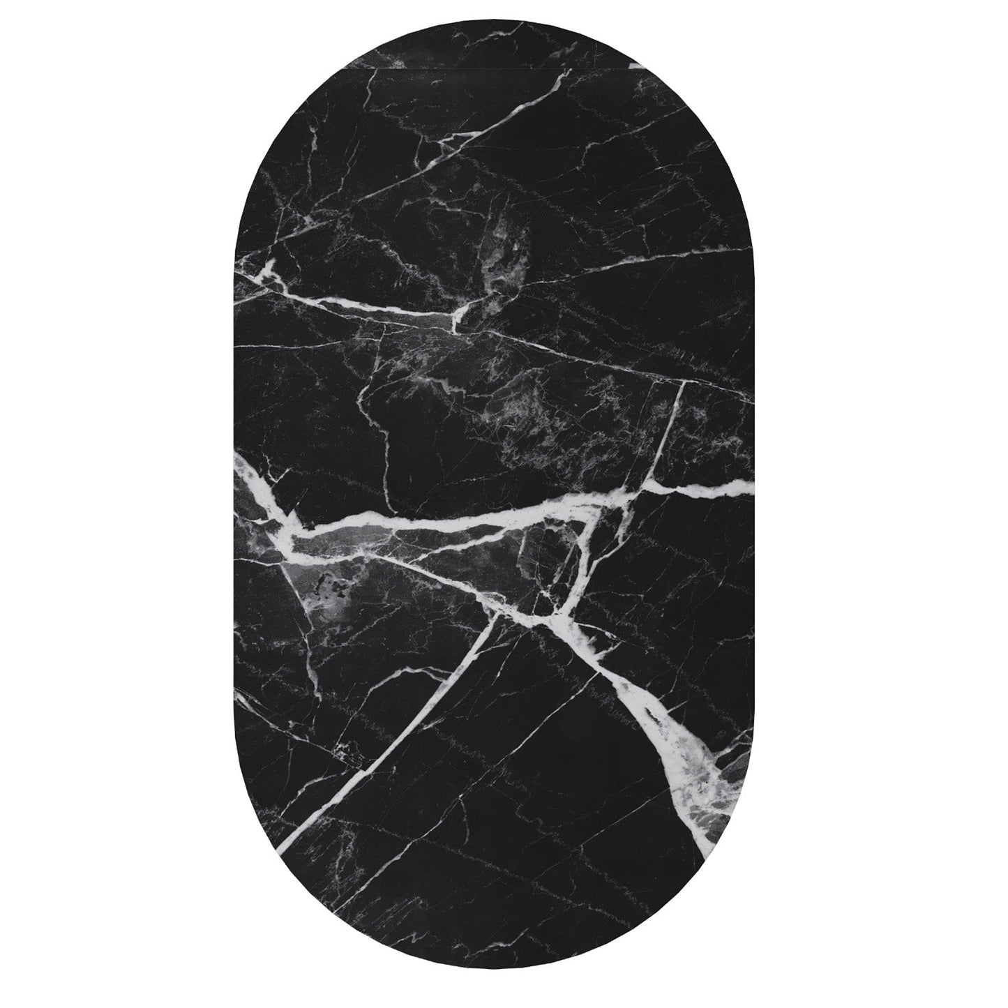 Contemporary Round Dark Grey Concrete Dining Table with Interlocking Arch Base