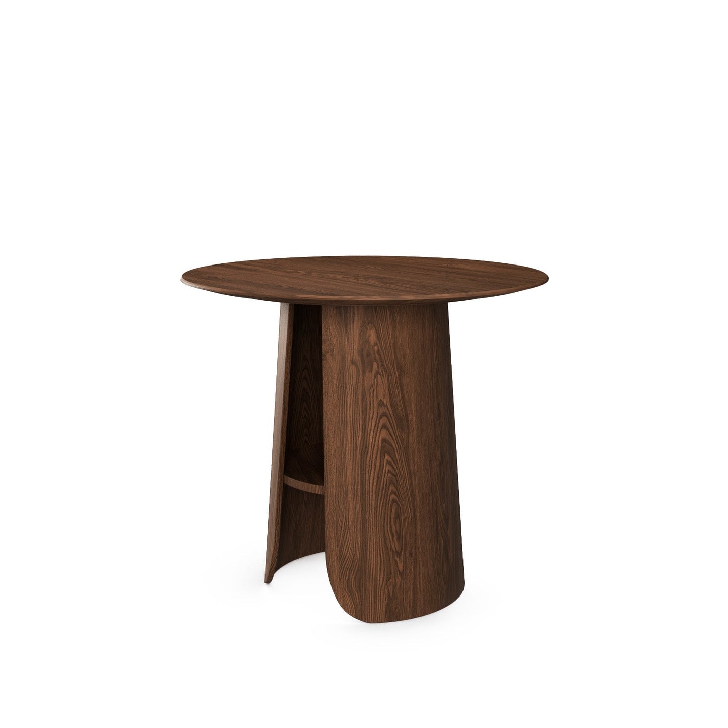 Contemporary Round Natural Oak Dining Table with Fluted Pedestal Base