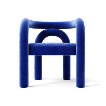 Minimalist Tubular Accent Chair with Geometric Support Silhouette