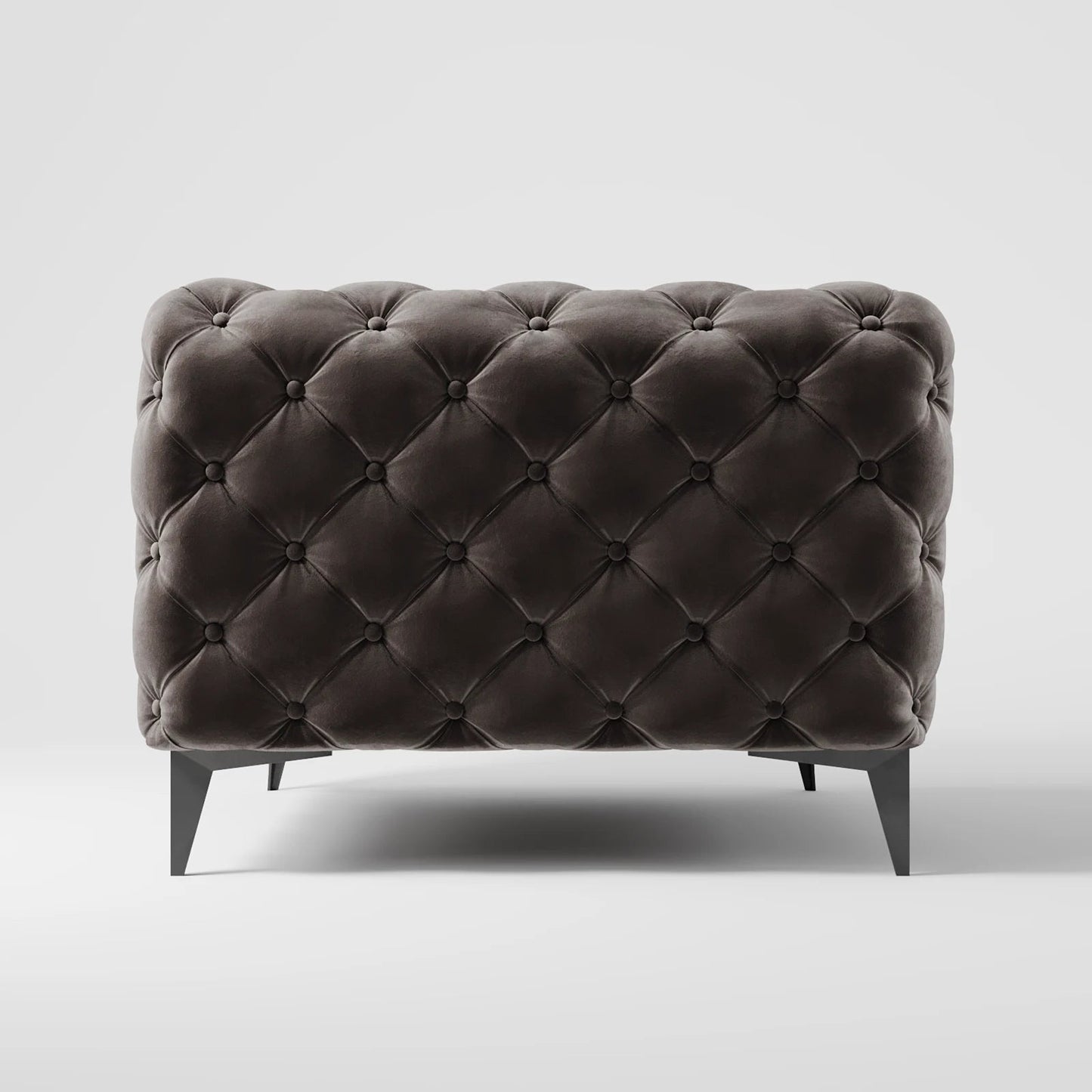 Luxury Black Velvet Chesterfield Armchair with Button-Tufting