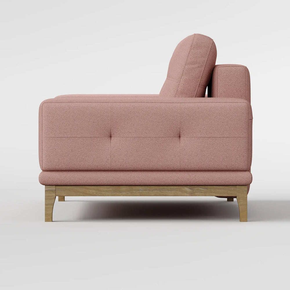 Contemporary Low-Profile Club Chair with Sculptural Wood Frame