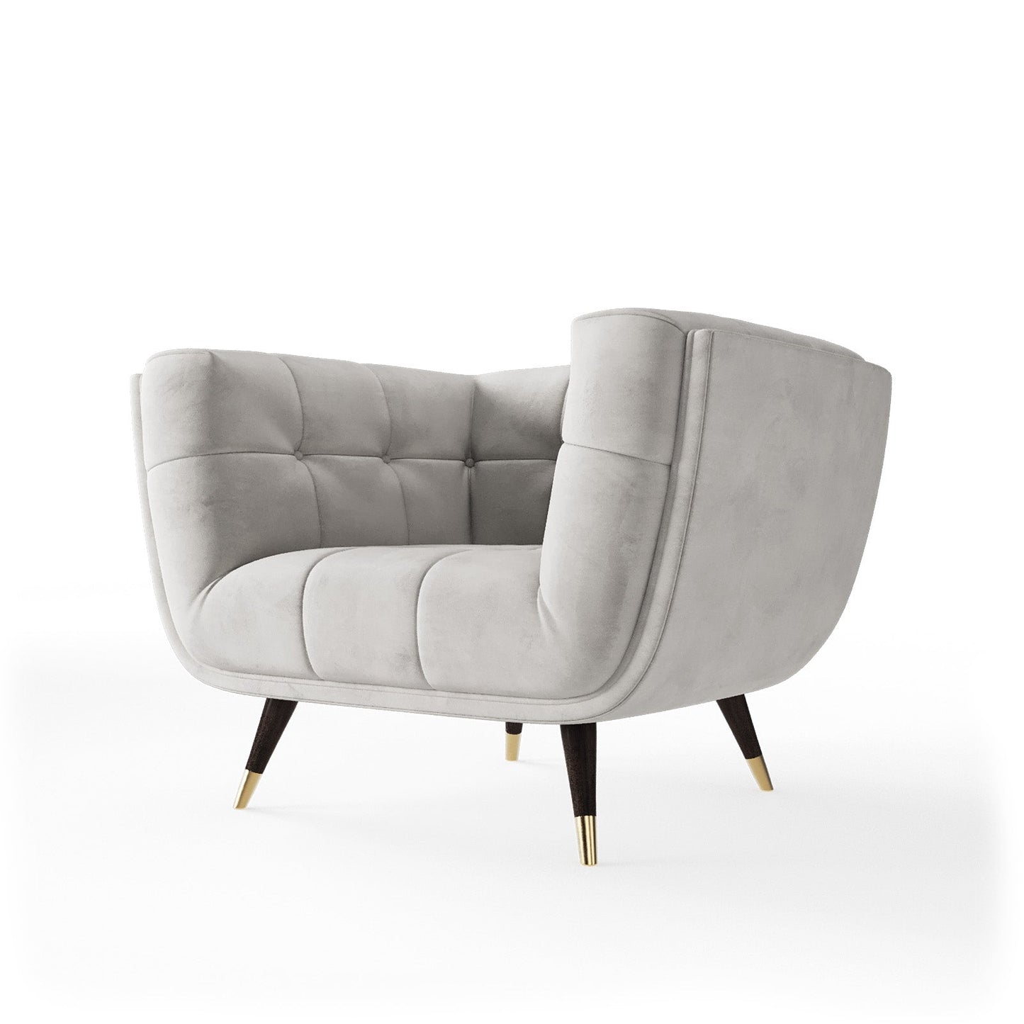 Modern Tan Velvet Accent Arm Chair