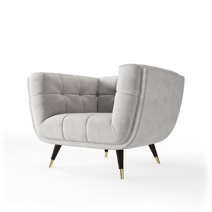 Modern Tan Velvet Accent Arm Chair