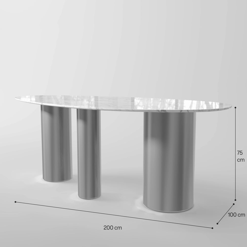 The Cone-Base Marble Table: Modern Sculptural Centerpiece with Conical Support