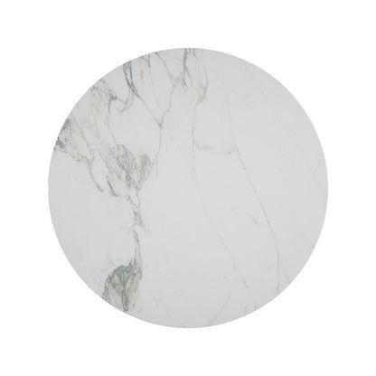 The Carrara Bistro: Modern Round Table with Textured Onyx Column