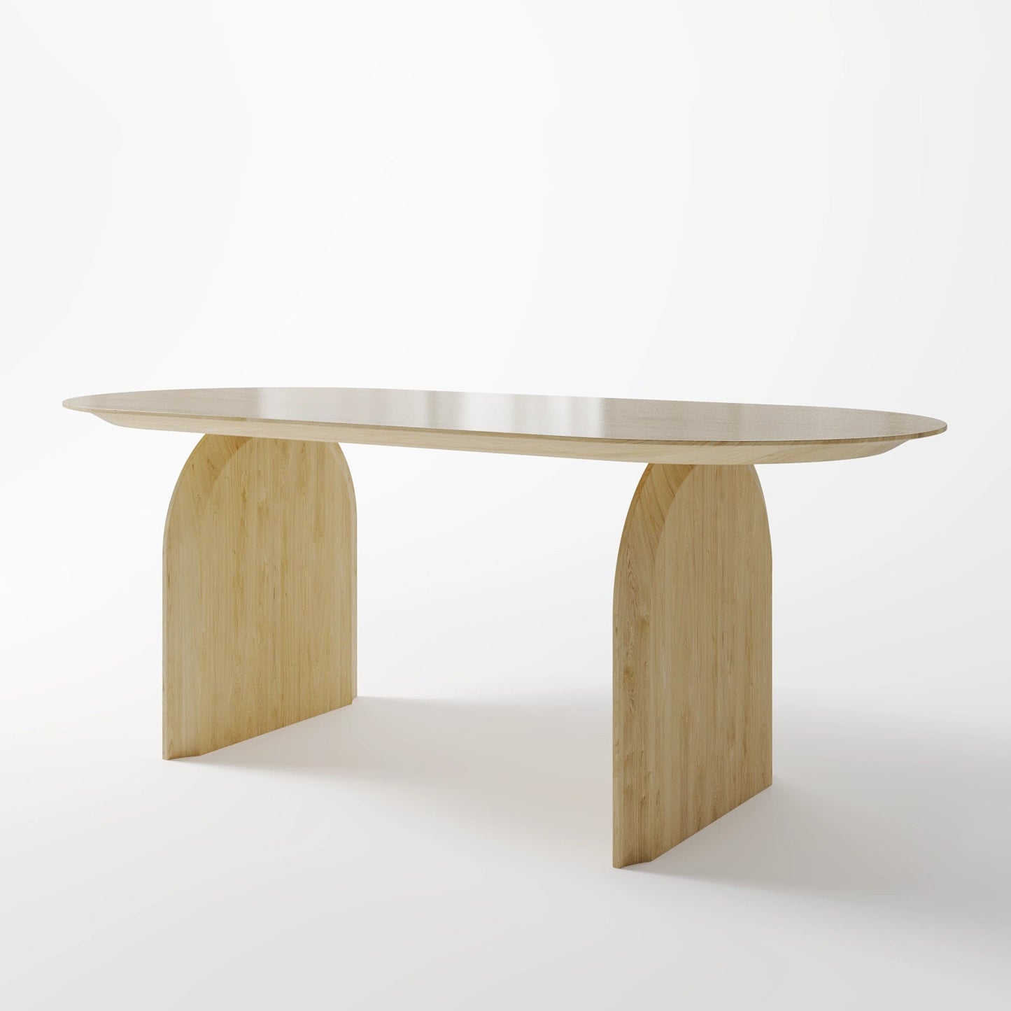 Minimalist Architectural Dining Table with Tapered Geometric Supports