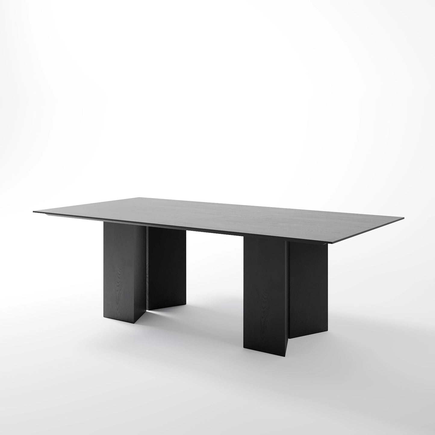 The Obelisk Dining Table: Minimalist Monolithic Table in Onyx Oak