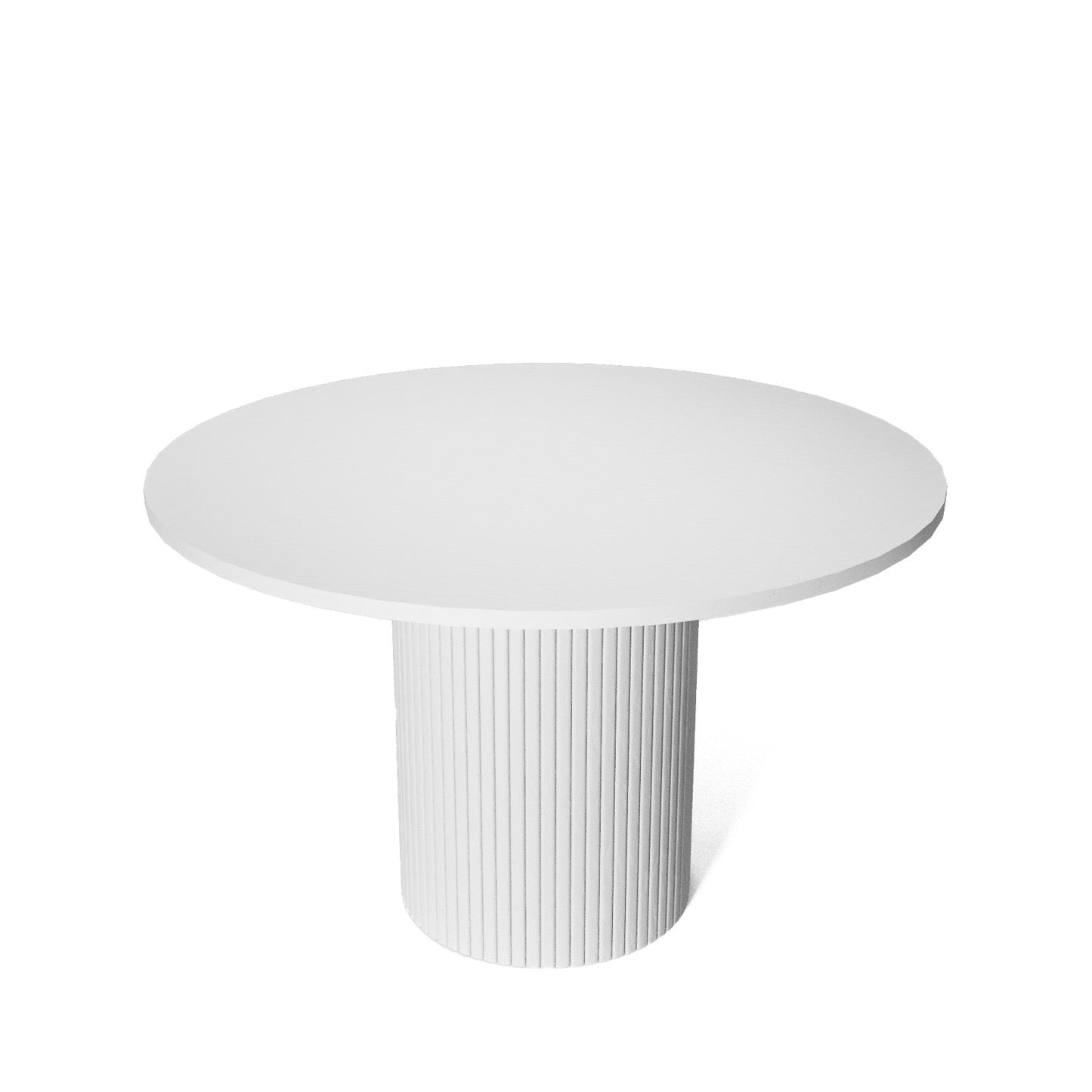 Modern Architectural Cafe Table with Vertical Fluted Column Support