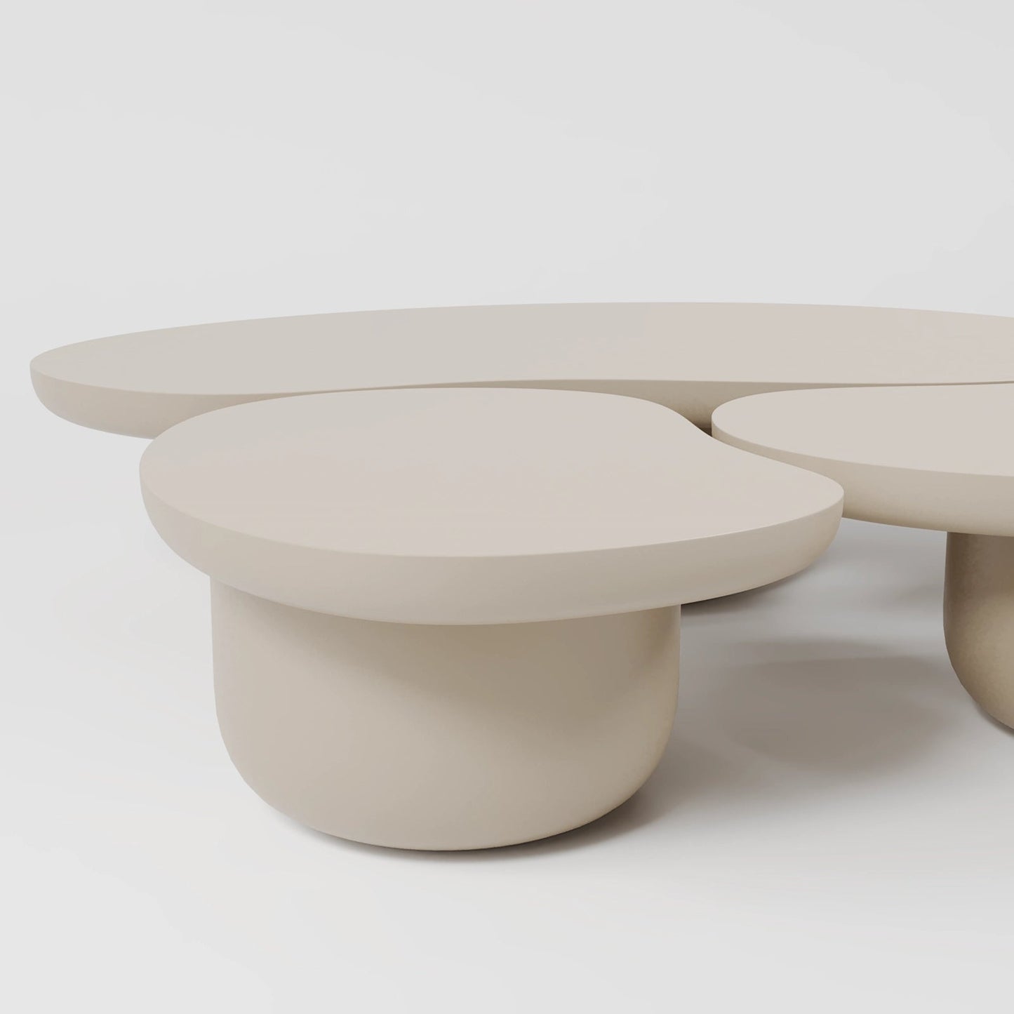 Minimalist High-Gloss Black Nesting Coffee Table