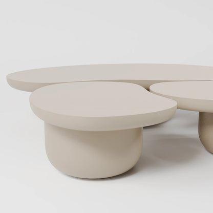 Minimalist High-Gloss Black Nesting Coffee Table