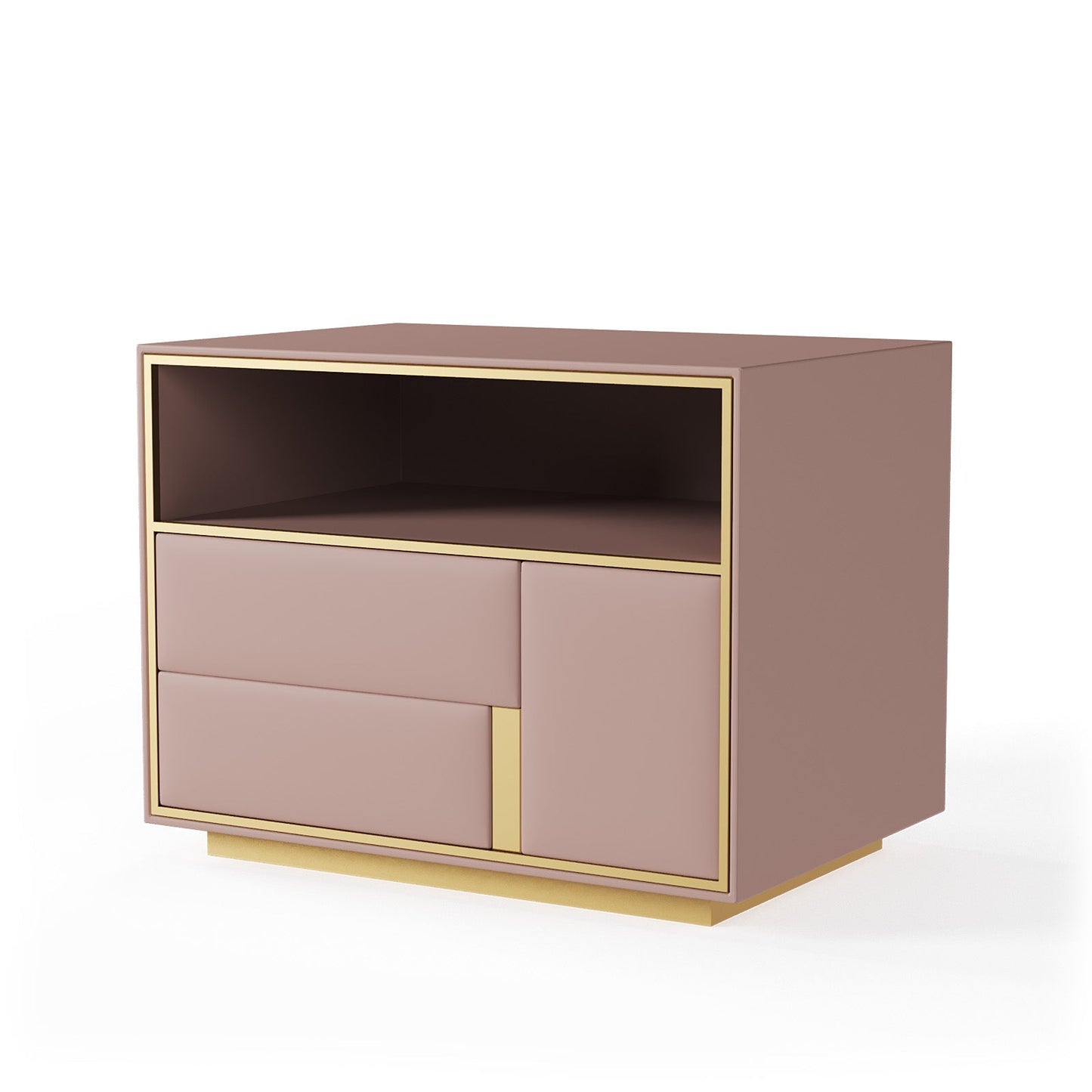 Blush Velvet Touch Bedside Table