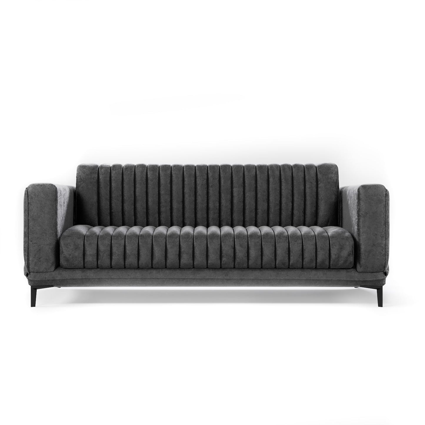 Luxe Ribbed Velvet 3-Seater Sofa Bed