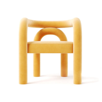 Minimalist Tubular Accent Chair with Geometric Support Silhouette