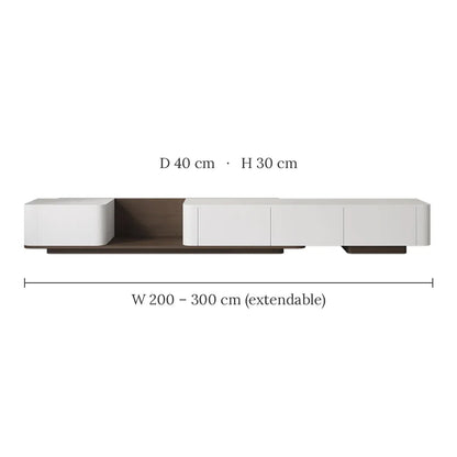 Lumo extendable TV unit dimensions W 200 to 300 x D 40 x H 30 cm