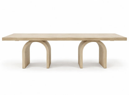 Lune light oak dining table with two arch legs, RoomVibe Dubai