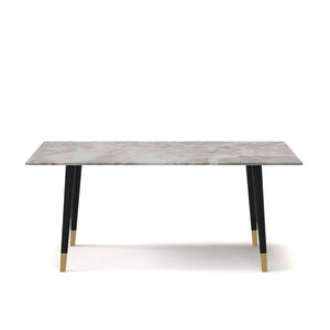 Classic Veneer Marble & Steel Dining Table