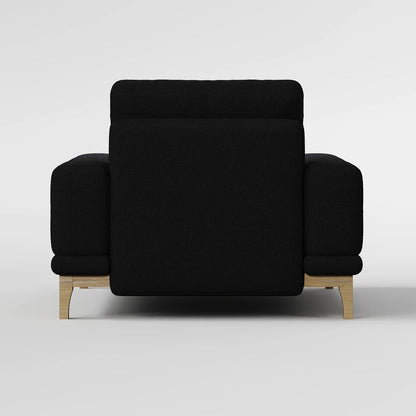 Contemporary Low-Profile Club Chair with Sculptural Wood Frame